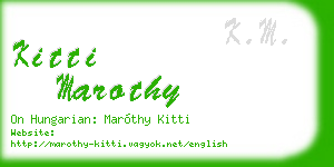 kitti marothy business card