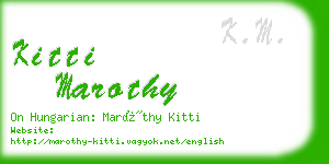 kitti marothy business card